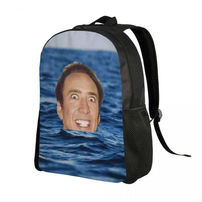 

Nicolas Cage In Sea Travel Backpack Women Men School Laptop Bookbag Funny Meme College Student Daypack Bags