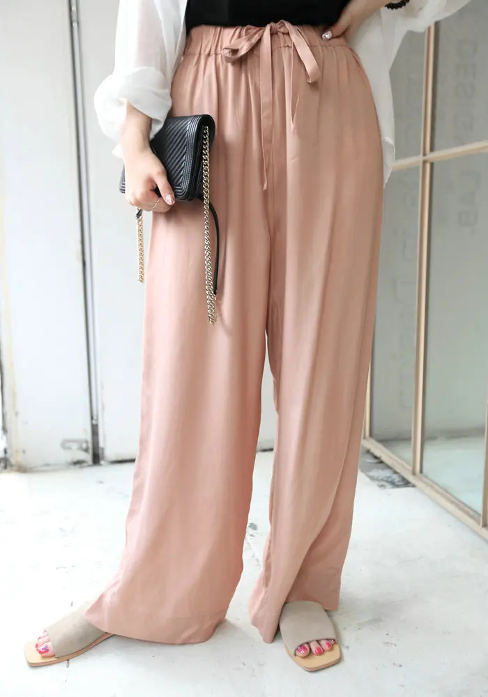 

Новые весенние свободные брюки с высокой талией, повседневные, длинные, шелковистые, гладкие, комфортные, прохладные, широкие, в корейском стиле, для офиса и повседневной носки