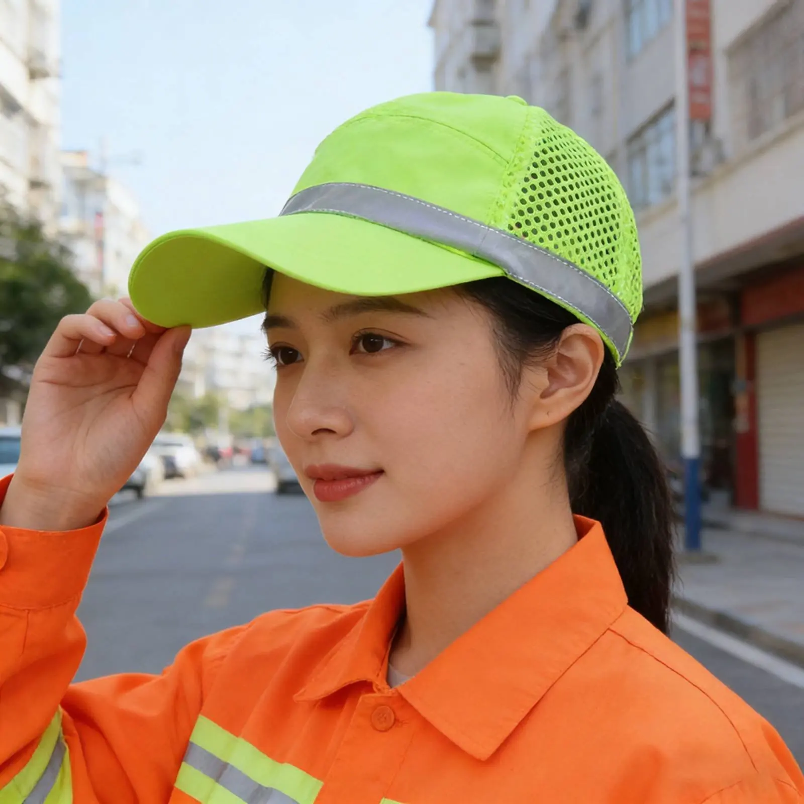 

Reflective Sports Cap Sun Protection Mesh Safety Hat for Construction Workers