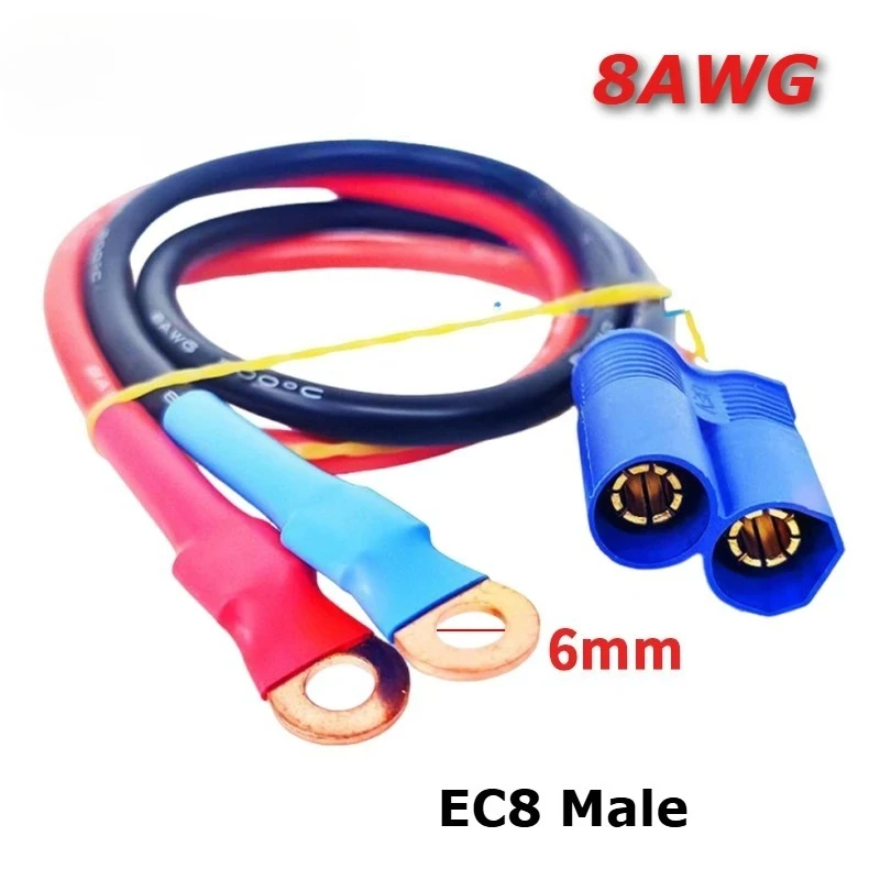 EC8 Car Jump Starter Plug 6mm Terminals Silicone Wire 8AWG High Current Model Aircraft Banana Plug Male/Female Battery Connector