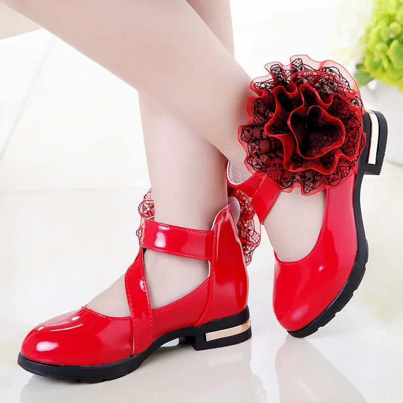 

New Arrival Autumn Baby Girls Leather shoes Fashion Flowers Princess Shoes Roman Style Children Kids Party shoes