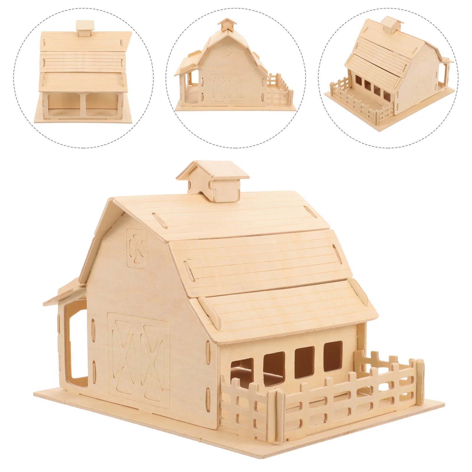 

Barn Model Puzzle Children’s Toys 3d Wooden Puzzles for Adults Three-dimensional Kid