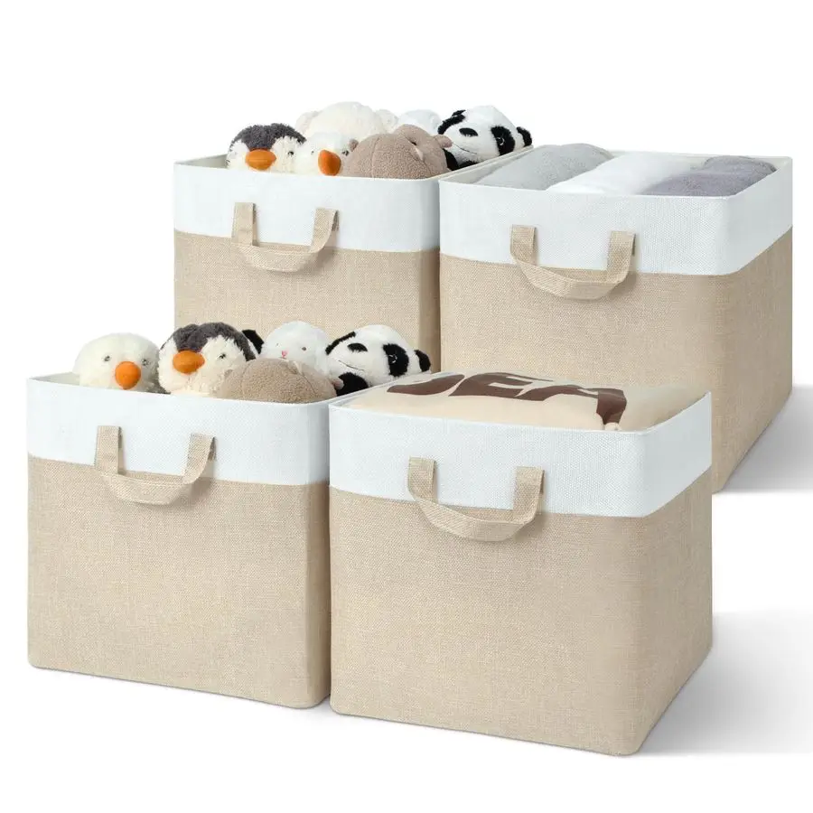 

Складные контейнеры для хранения, 13-дюймовые тканевые ящики-кубы с металлическим каркасом, органайзеры для полок