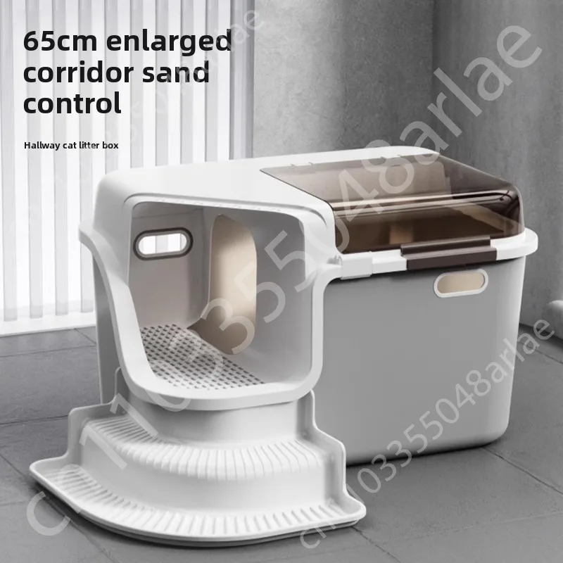 Corridor Cat Litter Box Fully Enclosed Oversized Anti-splash Deodorant Deodorant Flip Cover and Raised Cat Toilet