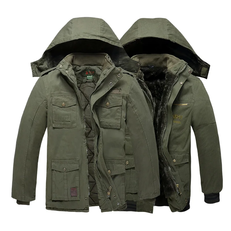 Thickened Camouflage Military Cotton Work Coat Men's Winter Warmth Protection Clothing  Welding Labor Protection Jacket