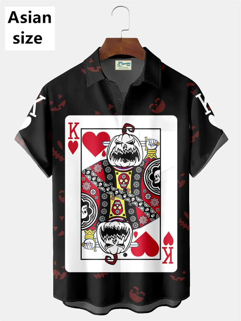 Camicie hawaiane con motivo di gioco da poker stampato in 3D per uomo Top a maniche corte moda estiva Camicetta da donna Harajuku estiva di nuovo design