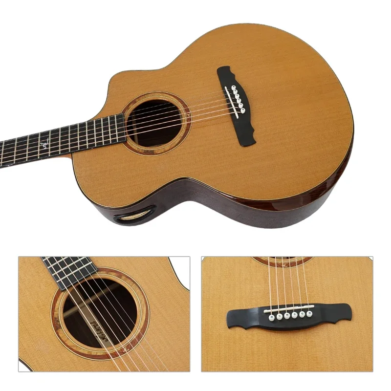 Aiersi Brand Handmade Double Top Acoustic Guitar By Master Luthier