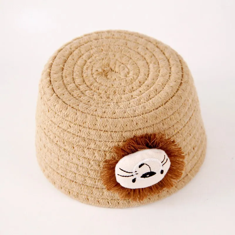 1pc 16x9CM Cartoon Animals Hand Woven Cotton Rope Storage Basket Kids Toys Desktop Organizer Sundries Storage Box