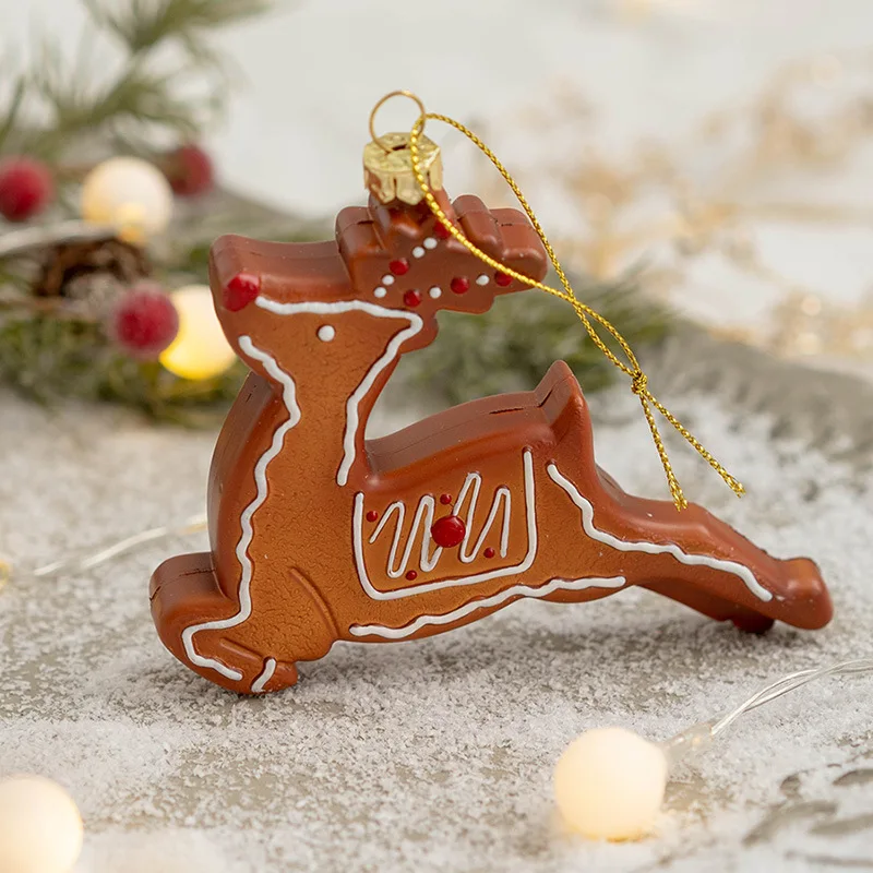 Creative Christmas Tree Decoration Pendant Biscuit Man Snowflake Deer Gingerbread Man Pendant Christmas Decoration Pendant