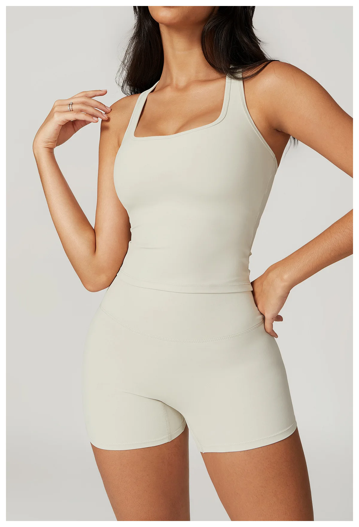 Hearuisavy Sommer Stoßfestes Yoga-Top Lauf-Tanktop für Damen Fitness Schnelltrocknende Trainingsweste Ärmelloses Sport-Top für Frauen – Detail 32