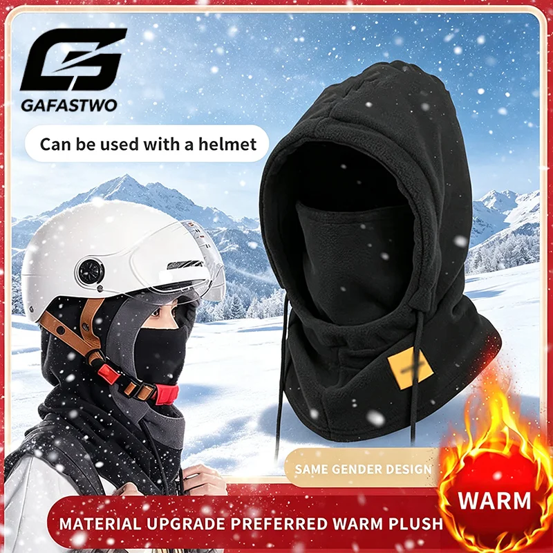 Neck Gaiter Fleece - Balaclava Warm Hat Winter Thermal Drawstring