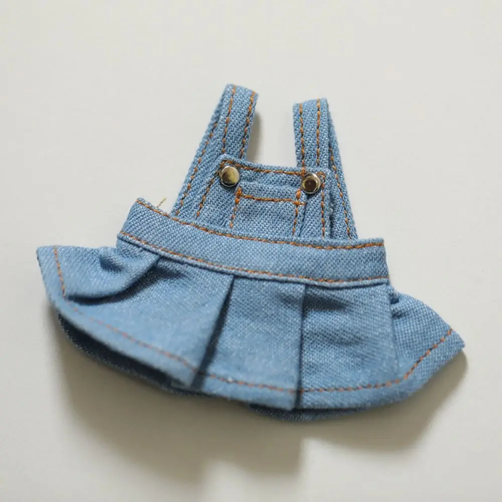 Abito con bretelle Accessori per vestiti per bambole Vestito per bambole per bambola da 12 cm Mini Orso Vestiti Abito Abito in denim fai da te Bambole di pezza