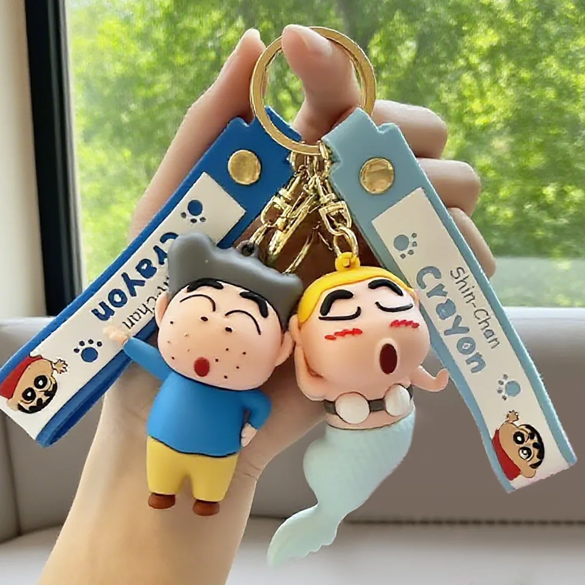 

Anime Cartoon For Crayon Shin-Chan Keychains Pendant For Car Keychain Creative Women Doll Keyring Gifts