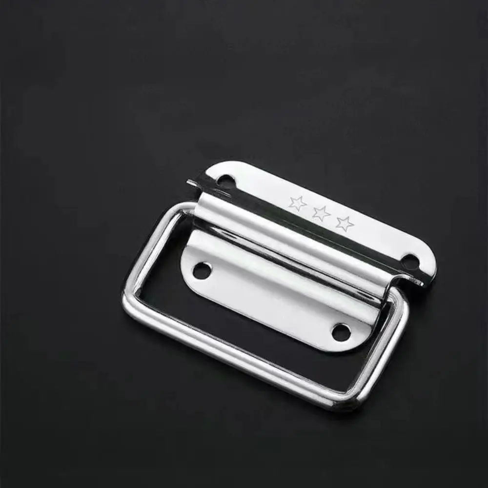Stainless Steel Handle Cabinet Drawer Handle Silver Folding Simple Door Handle Furniture Accessories Household Wooden Box Handle