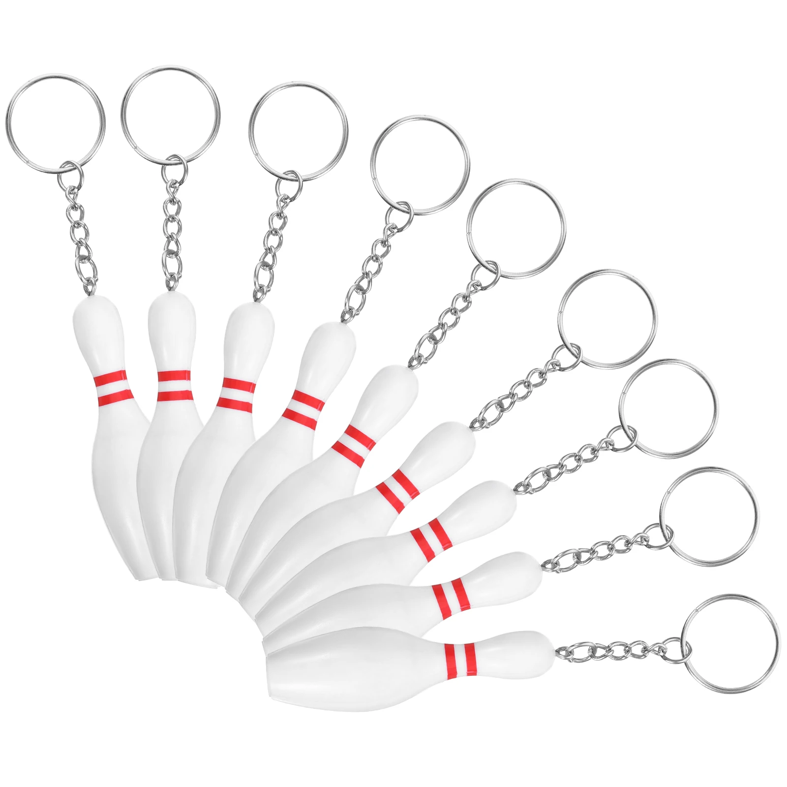 

9 Pcs Bowling Keychain Ball Pendant Small Bag Decorative Ornament Pvc Rings Man Novelty Items Keychains Party