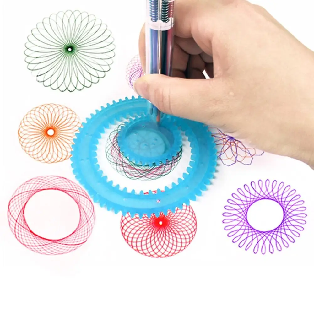 5/12/22PCS High Quality Interlocking Gears Wheels Spirograph Plastic Special Shaped Drawing Toys Set Geometric Ruler Students