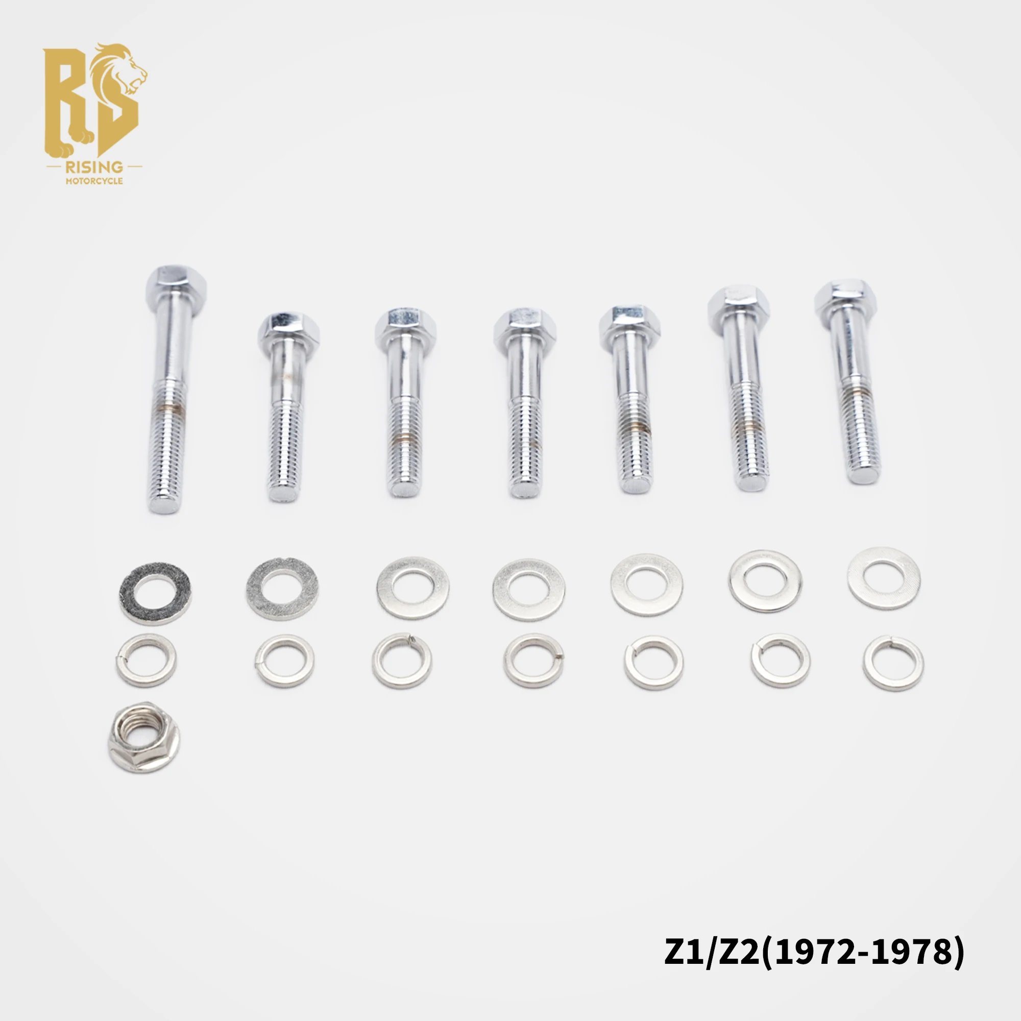 RS Motorcycle Triple Bolt & Washer Set For Kawasaki Z1 Z2 KZ750 Z1000 l Heavy-Duty Stainless Steel Fastener Kit