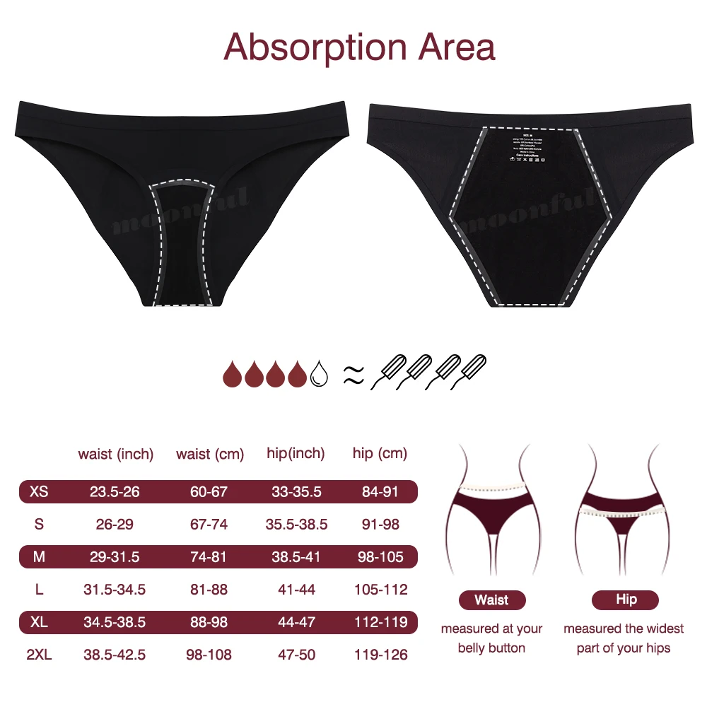 Bikini Menstrual Period Panties Woman Seamless Menstrual Cycle Absorbent Period Underwear Leak Proof Very Abundant Flow Brief