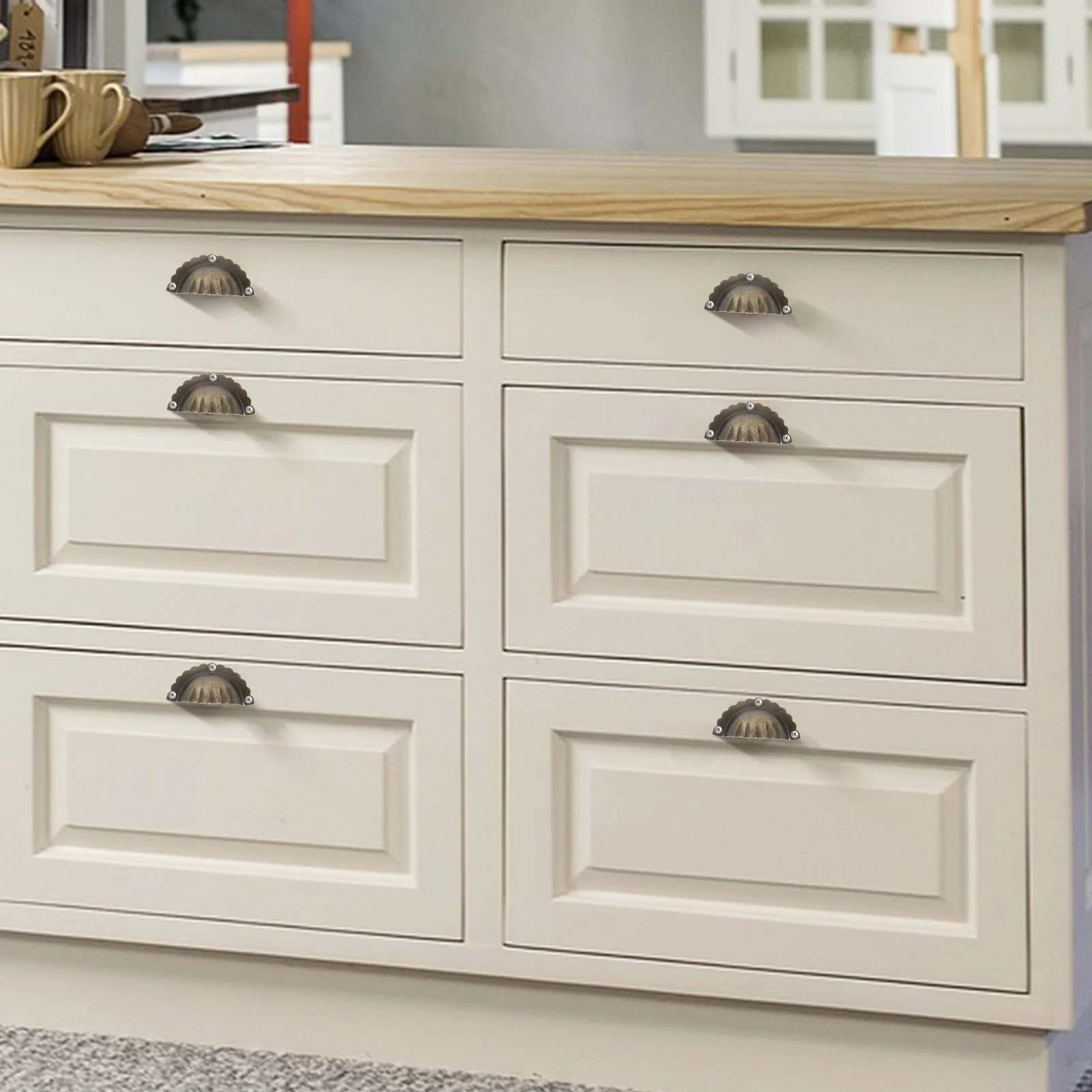 6 шт. винтажные бронзовые ручки для комода, декоративные ручки для ящиков шкафа, изысканный дизайн, безопасные материалы, прочные, практичные