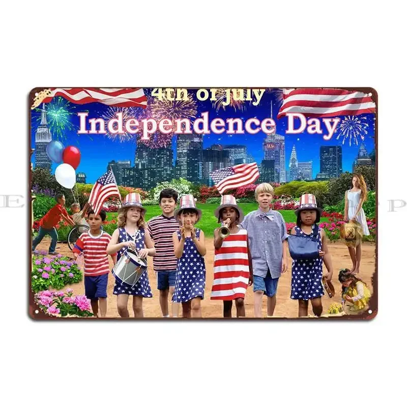 Independence Day July 4 Metal Signs Kitchen Home Cinema Designer Create Tin Sign Poster