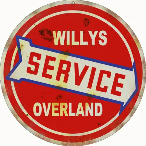 

Репродукция Willy's Service Overland Sign 14 Round