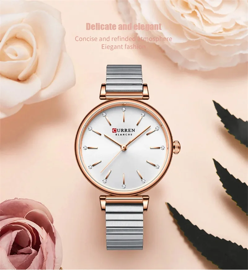 CURREN 9081 Elegante Damen-Quarzuhr, wasserdicht, Edelstahlarmband, Business-Damenuhr, Relojes De Mujer – Detail 6