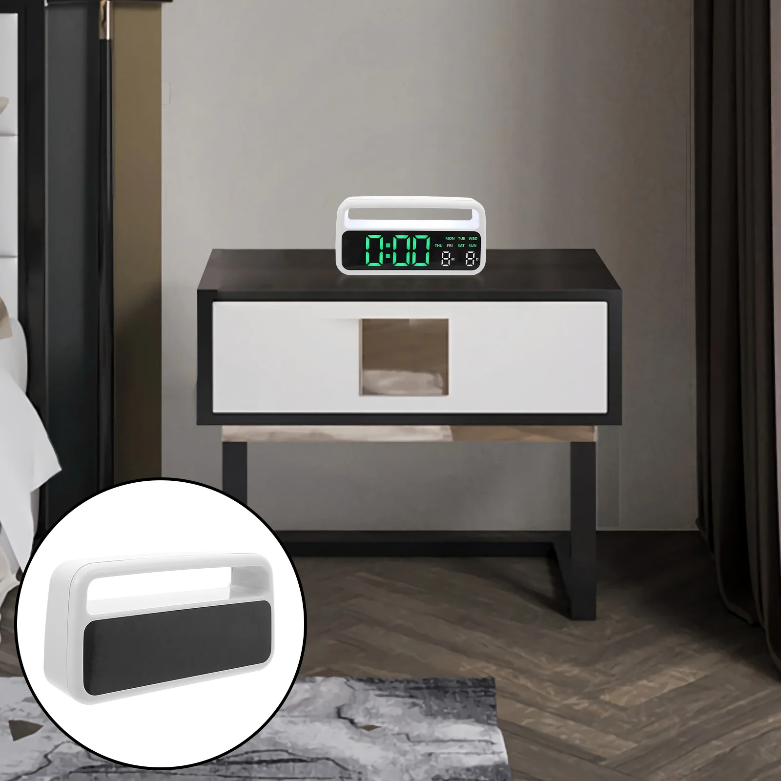 

Portable Handheld Light Clock Large Display Date Day Nightstand Bedroom Decor for Seniors Kids Girls