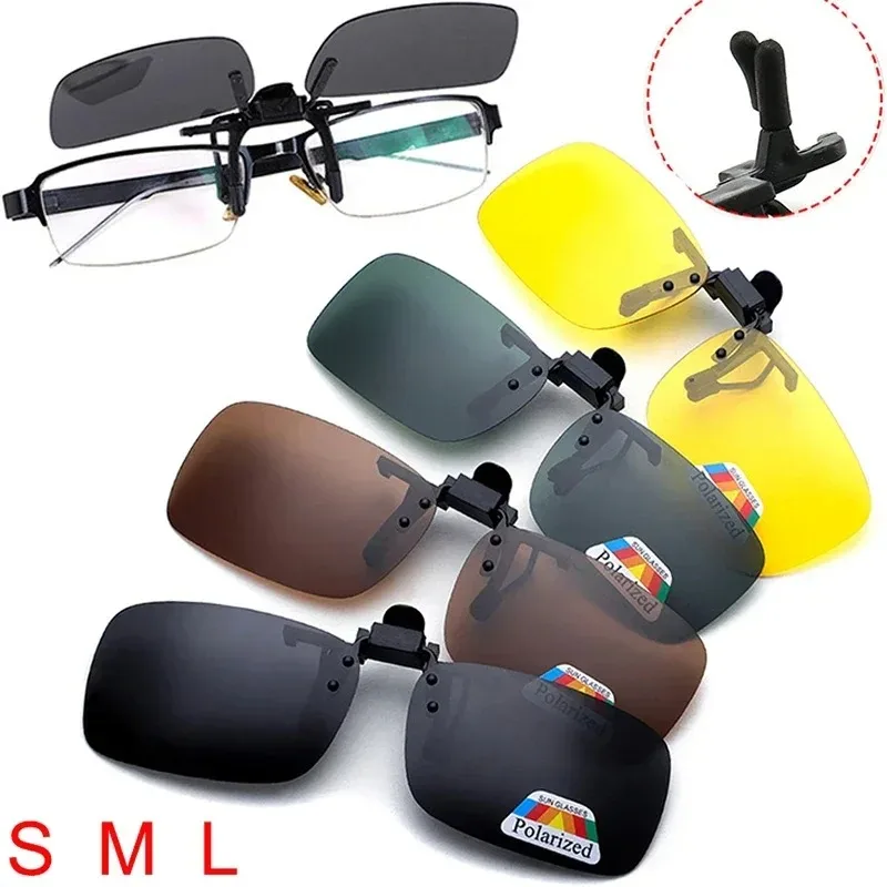 

Polarized Clip Sunglasses Polarizing Clip Myopia Glasses Clip Driver Fishing Night Vision Myopia Clipon Sun Shading Eyeglasses