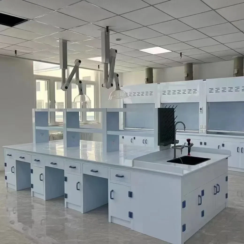 ISO Chemical PP Lab Bench Strong Corrosion Resistant PP Island Table For Acids Experiment High Quality Good Price Workstation