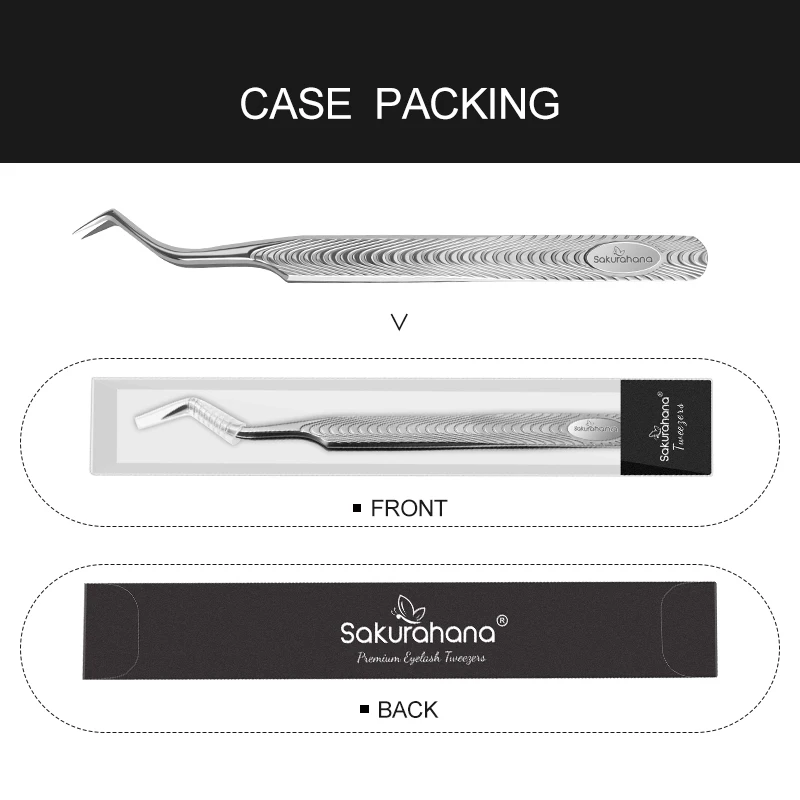 SAKURAHANA プロフェッショナル帯電防止まつげピンセット高精度ボリュームエクステンションステンレス鋼滑り止めメイクアップツール
