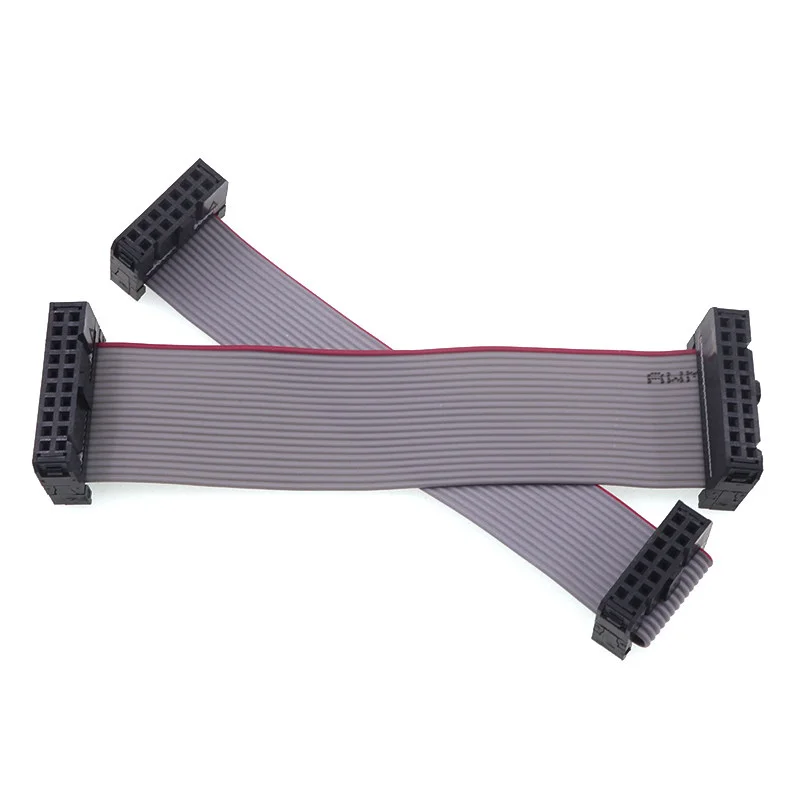 1Pcs 2.54mm FC 6/8/10/12/14/16/18/20/24/26/30/34/40/44/50 Pin Gray Flat Ribbon Cable Connector 10-100cm For DC3 IDC Box Headers