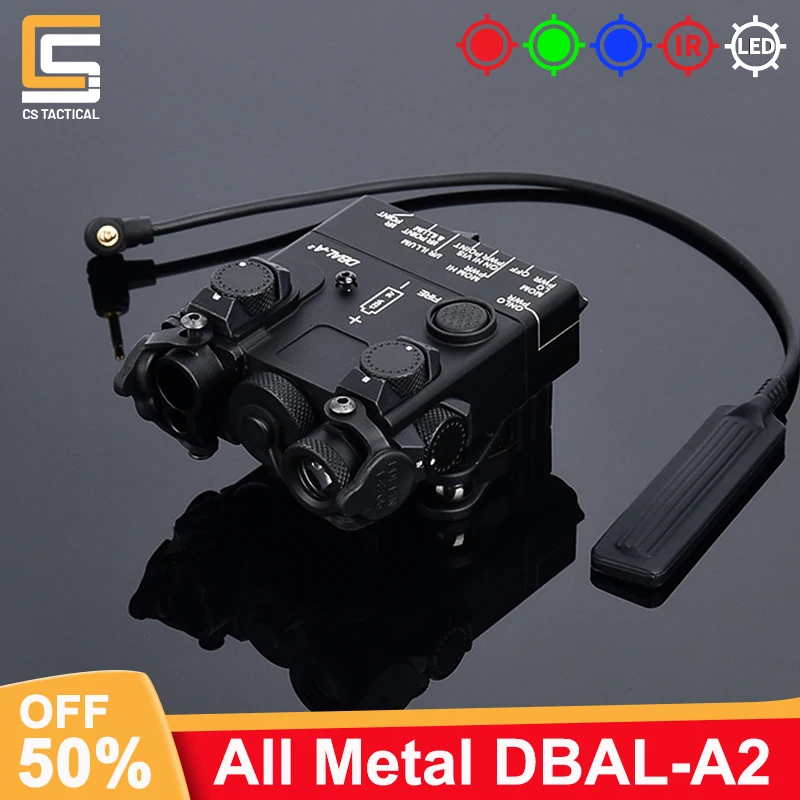 

Tactical Metal DBAL A2 Weapon Hunting Red Green Laser IR Sight Airsoft LED Scout Light Strobe Flashlight With Switch PEQ Laser