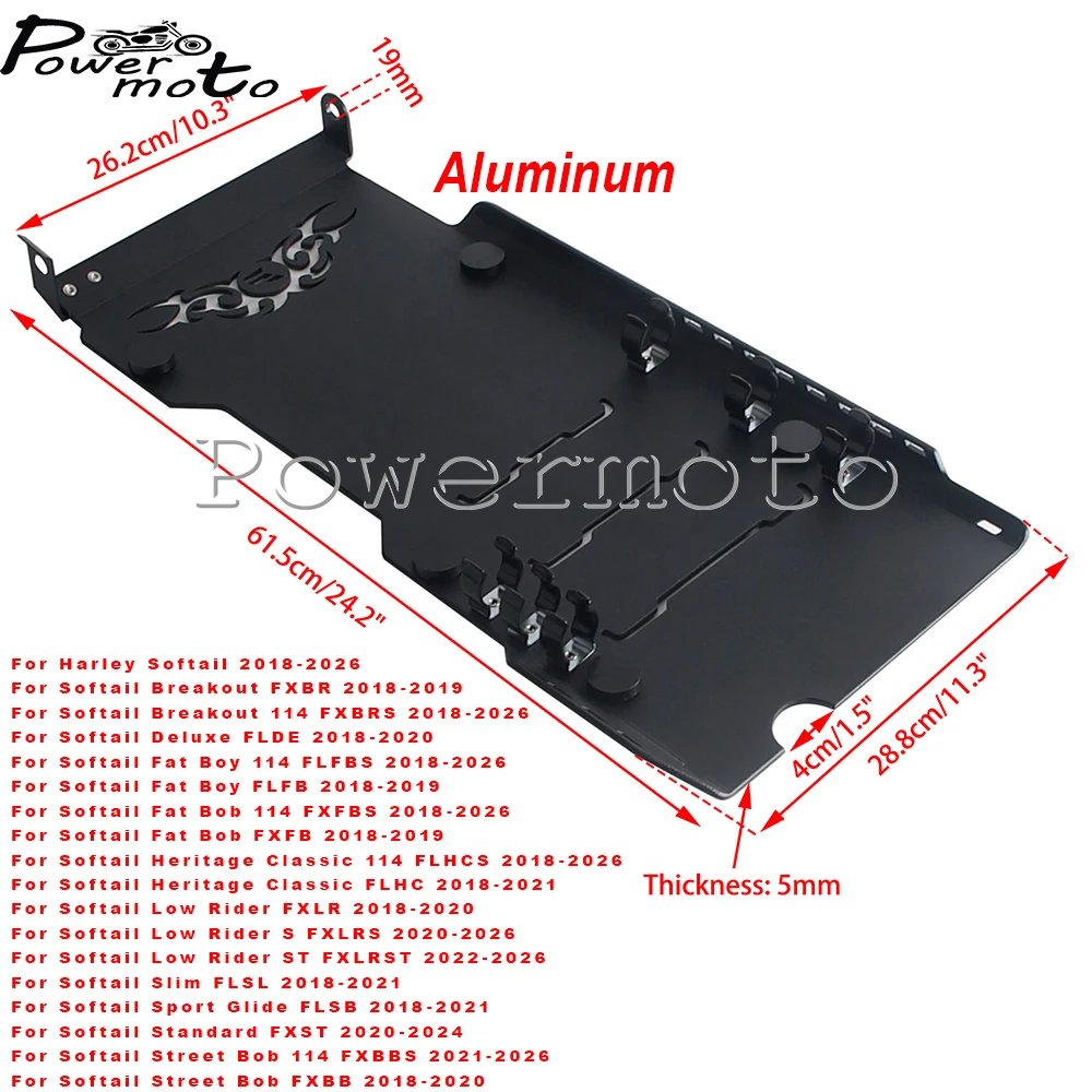 Aluminium Motorcycle Engine Skid Plate Chassis Protection Cover For Harley Softail Breakout FXBR FXBRS Fat Bob FXFB FXFBS FXLRS