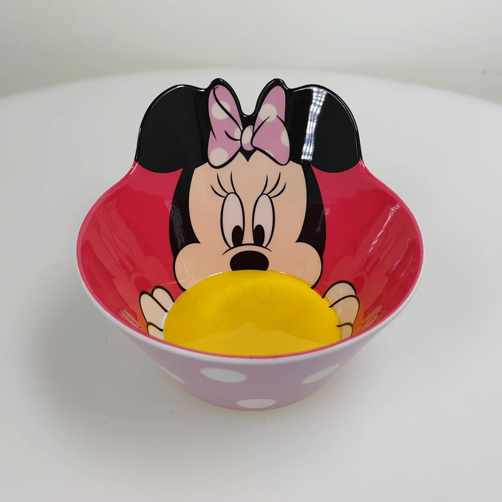 

1pc Disney cartoon Mickey Mouse and Minnie Mouse cute little bowl Durable pretty birthday gift family dinner kitchen cutlery sma