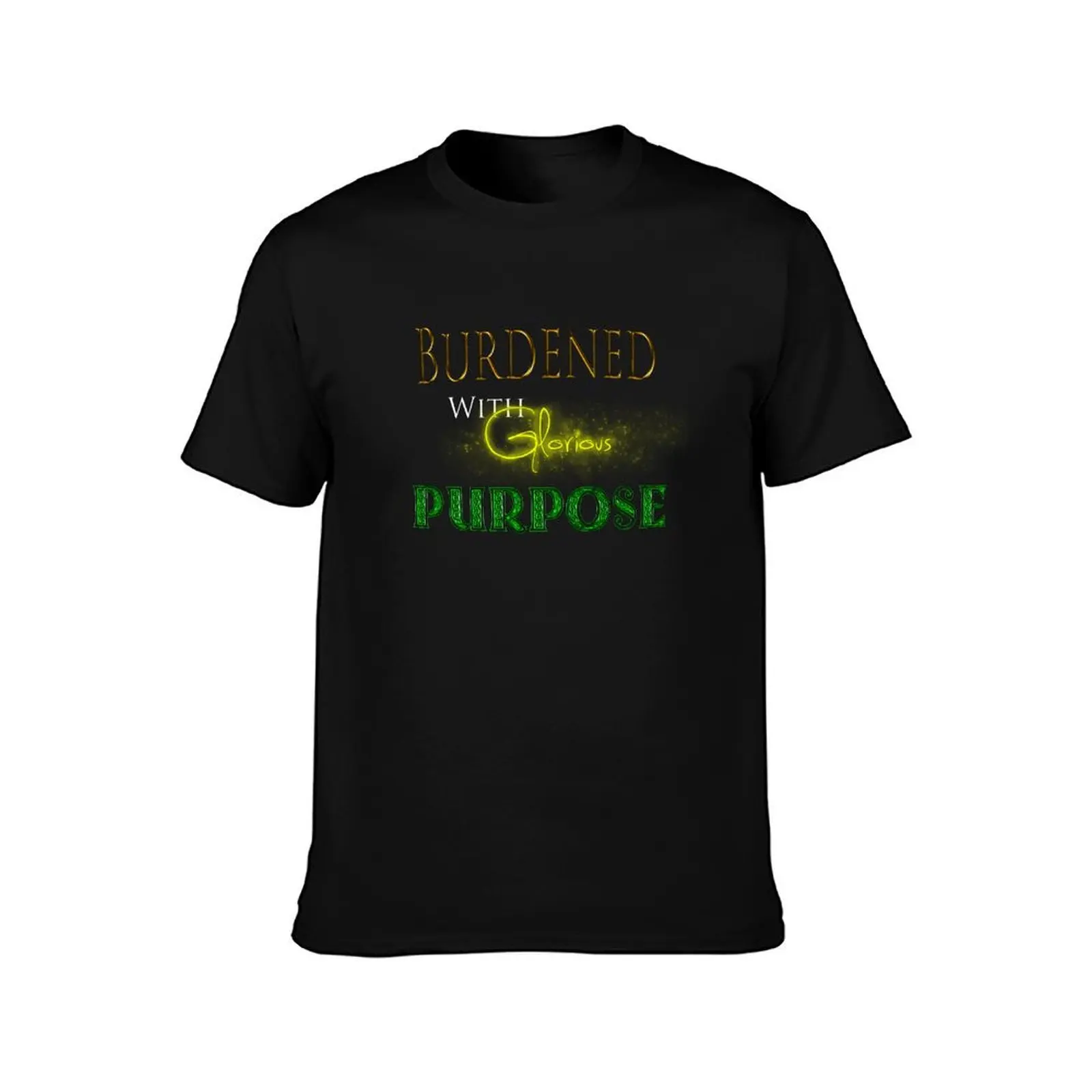 Burdened With Glorious Purpose - Green T-Shirt, Summer Casual Cotton Tee, Oversized Streetwear Tops, Vintage Graphic Print