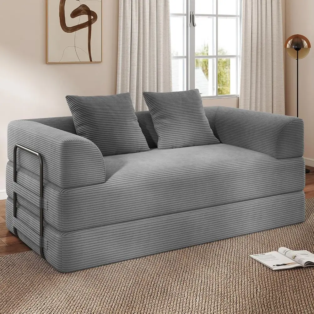 

Cloud Boneless Convertible Floor Sofa Bed, 70" 4-in-1 Foldable Compressed Loveseat Lounge Sleeper 2 Seater Couches, High-Density
