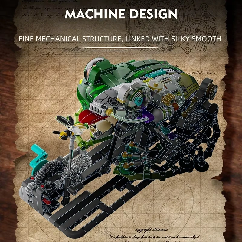 機械式カエルビルディングブロックキット 898 個透明テクニック両生類レンガモデル STEM 教育玩具子供のため