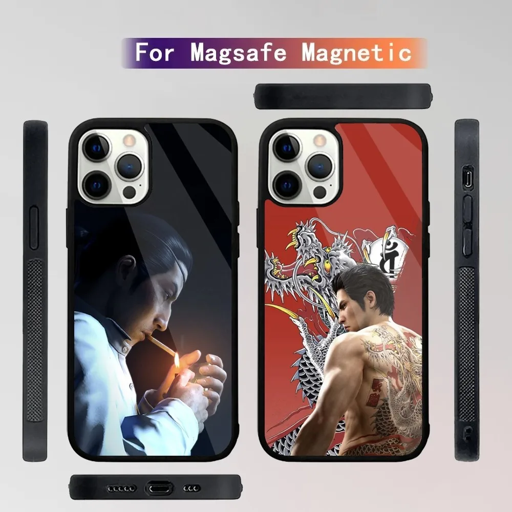 Japanese Game Yakuza Kiryu Dragon Phone Case For iPhone 16,15,14,13,12,11,Plus,Pro,Max Mini Magsafe Magnetic Wireless Charging