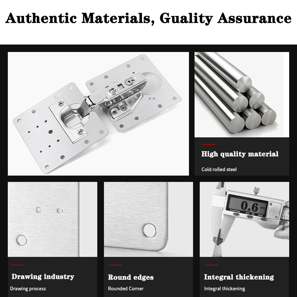 10pcs Cabinet door repair kit Kitchen cabinet metal hinge door panel reinforcement Replacement plate fastening plate hardware