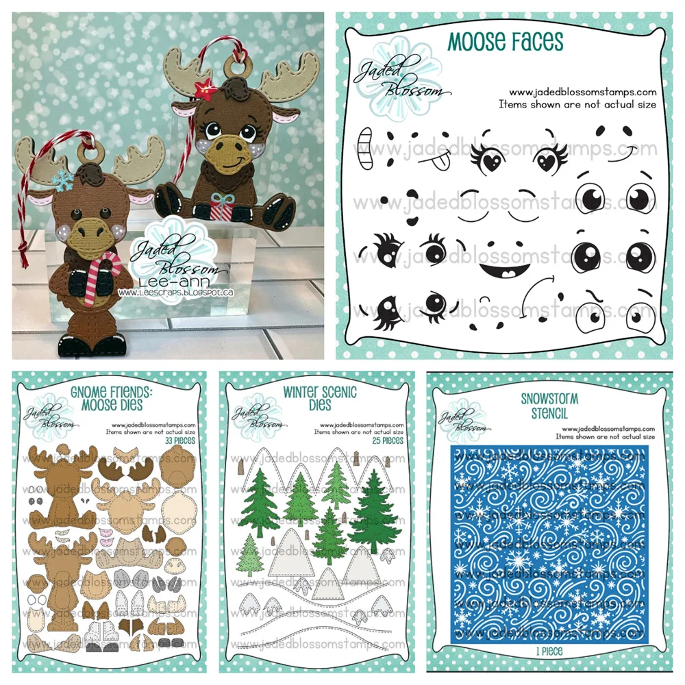

Metal Cutting Dies Stencils for DIY Scrapbooking Album Moose Snowman Faces Stamps Make Paper Card Embossing New Die Cut