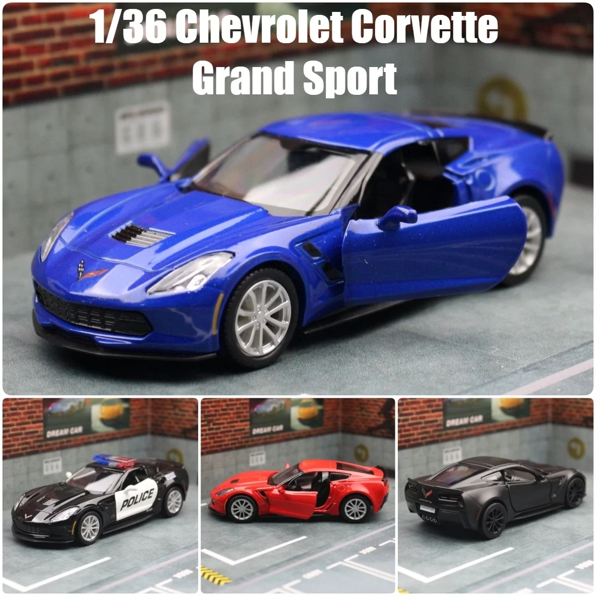 

1:36 Chevrolet Corvette Grand Sport C7 Игрушечная модель автомобиля для детей RMZ CiTY литый под давлением миниатюрный коллекционный подарок для мальчиков