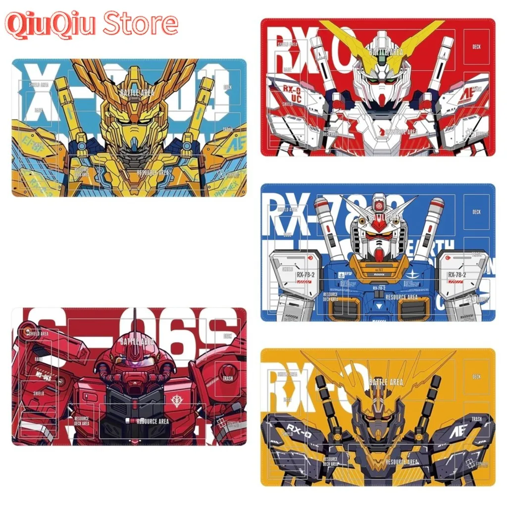 600x350x2mm BANDAI Anime Game Gundam GCG DIY Card Playmat Cartoon Series RX-78 Unicorn Zaku Collection Gift Toys