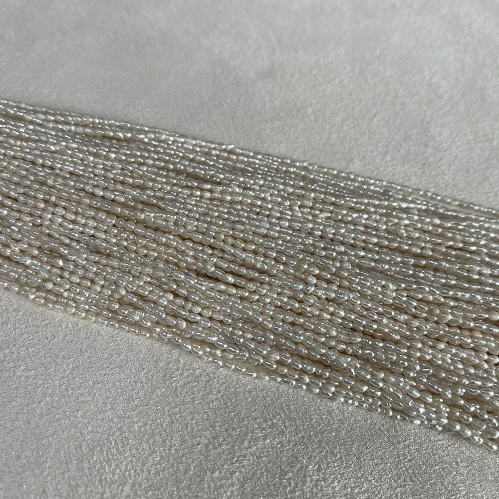 

Natural Freshwater White Pearl Rice Small Loose Isolation Beads 1.8-2mm Jewelry Making for DIY Necklace Bracelet Accessories