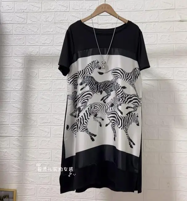 summer lady loose straight dresses short sleeve women print dress lady mother\'s summer dresses vintage dress