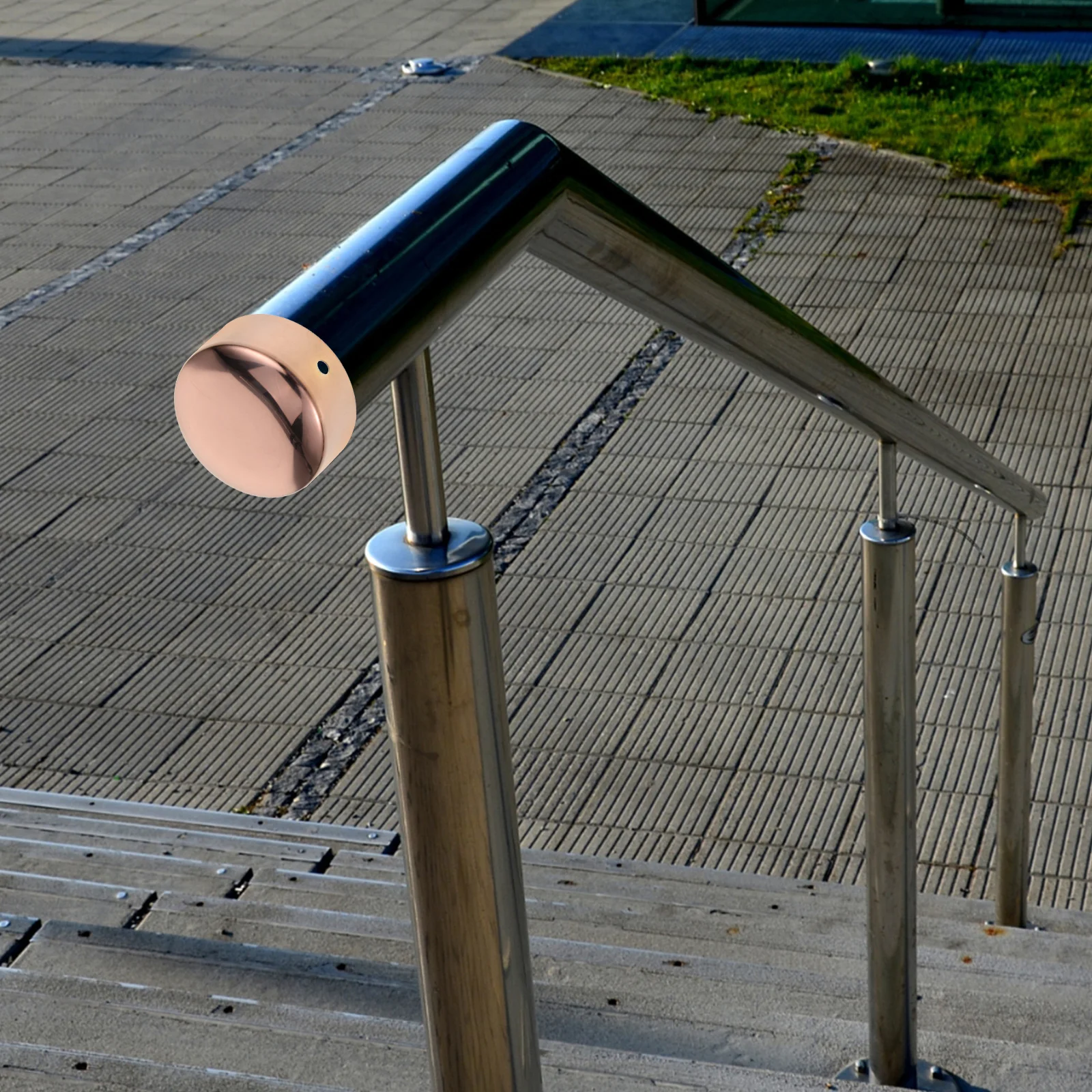 

2 Pcs Staircase End Cap Marine Handrail Wooden Railing Covers for Stainless Steel