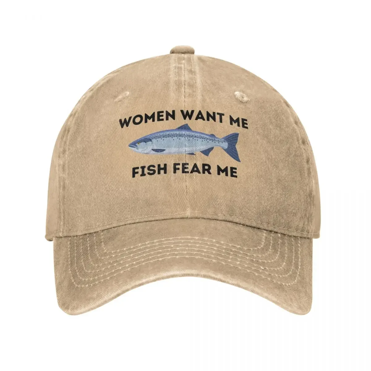 Women Want Me Baseball Cap For Men Adult Fish Fear Me Fashion Trucker Hat Fitted Retro Sun-Proof Kpop Rock Baseball Caps