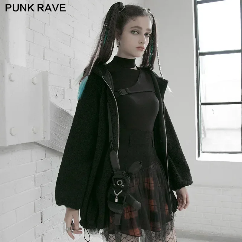 Punk Rave Dames Punkstijl Mesh Gestikte Geruite Warme Hoge Taille Pluizige Rok Dagelijks Dikke Persoonlijkheid Cool Girl Mini