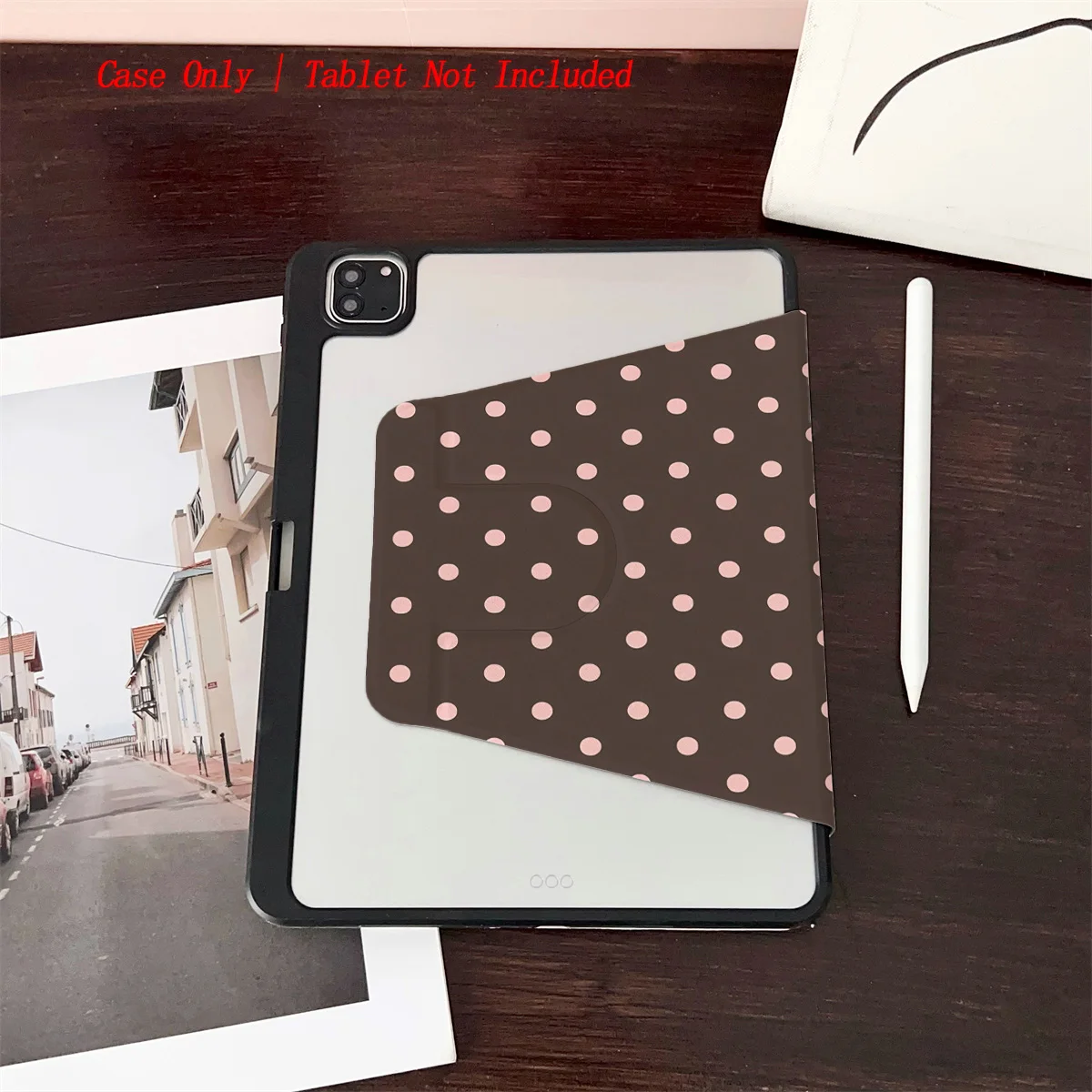 Tri-fold iPad Case for Apple 10.9/Pro 11/Air 5, Brown Polka Dot Print, Shockproof Wear-resistant, Foldable Stand