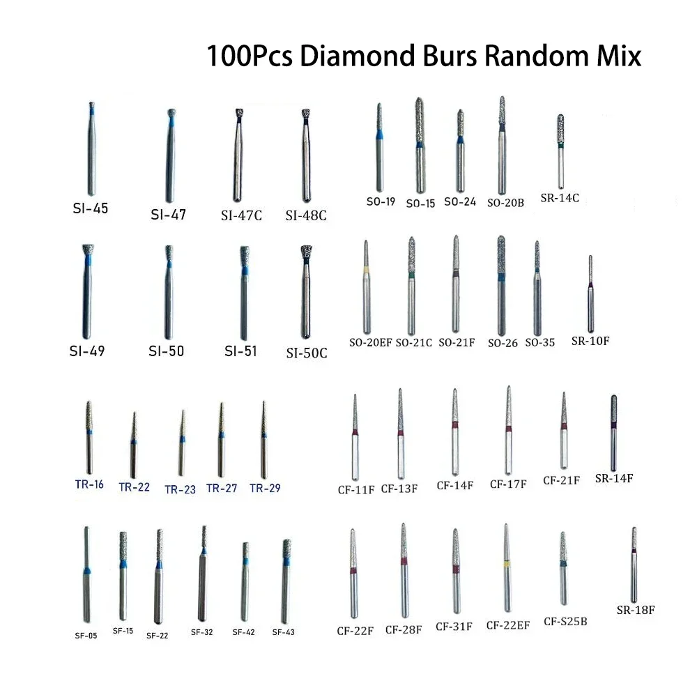 10Pcs Dental Diamond Bur FG Drills for High Speed Handpiece Polishing Whitening Tools Dental Burs for Dentistry Teeth Whitening