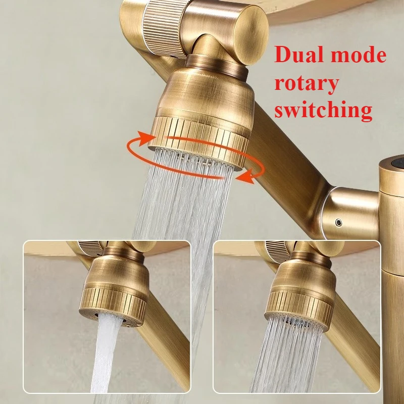 Picture 3: Antique Bathroom Faucet Intelligent Digital Display LED Basin Faucet Hot&Cold Mixer Bathroom Brass Washbasin Vanity Faucet